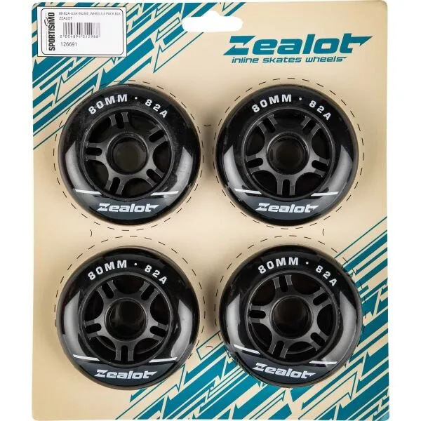 Zealot INLINE WHEELS 4 PACK 80-82A Set in-line koliesok, čierna, veľkosť