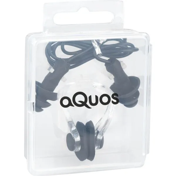 AQUOS EAR PLUG + NOSE CLIP SET Špunty do uší a nosná svorka, čierna, veľkosť