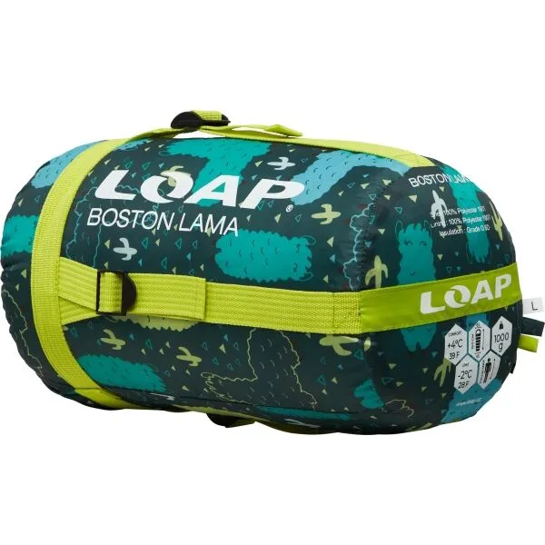 LOAP BOSTON LAMA Detský spací vak, zelená, veľkosť 160 cm - ľavý zips