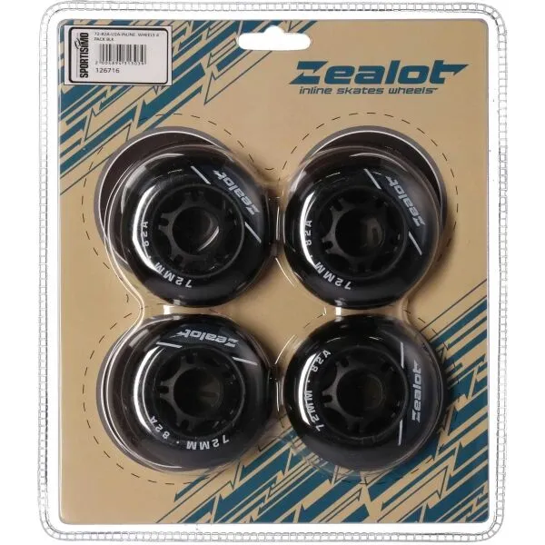 Zealot INLINE WHEELS 4 PACK 72-82A Set in-line koliesok, čierna, veľkosť