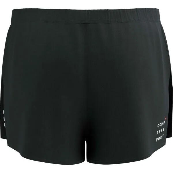 Compressport RACING SPLIT SHORT Pánske bežecké šortky, čierna, veľkosť