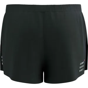 Compressport RACING SPLIT SHORT Pánske bežecké šortky, čierna, veľkosť