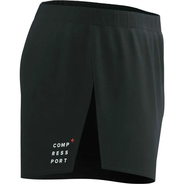 Compressport RACING SPLIT SHORT Pánske bežecké šortky, čierna, veľkosť
