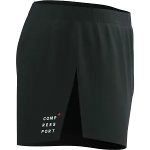 Compressport RACING SPLIT SHORT Pánske bežecké šortky, čierna, veľkosť