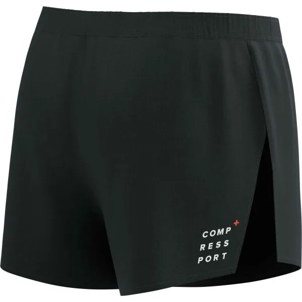 Compressport RACING SPLIT SHORT Pánske bežecké šortky, čierna, veľkosť