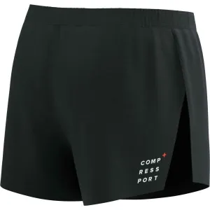 Compressport RACING SPLIT SHORT Pánske bežecké šortky, čierna, veľkosť