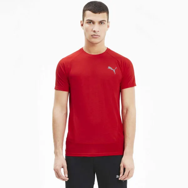 Puma EVOSTRIPE  TEE Pánske športové tričko, červená, veľkosť