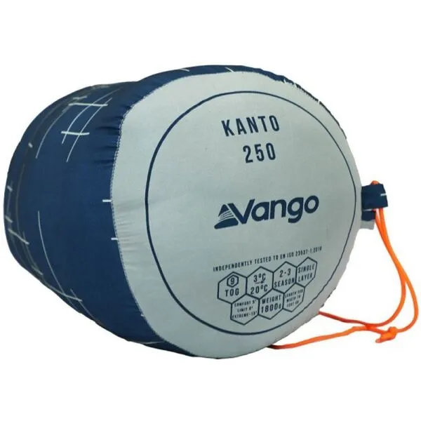 Vango KANTO 250 Spací vak, modrá, veľkosť 215 cm - ľavy zips