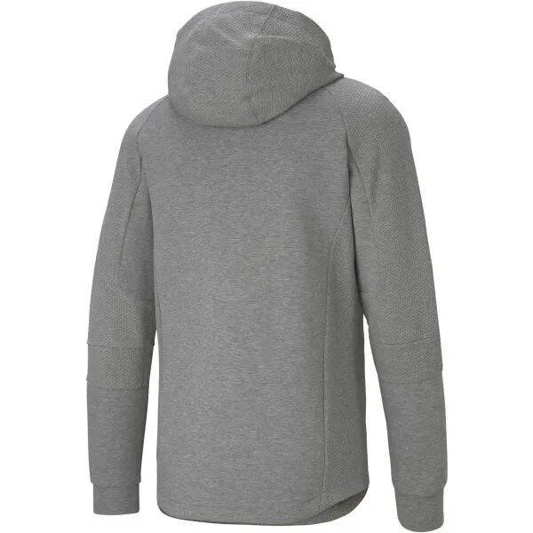 Puma TEAMCUP CASUALS HOODED JACKET Pánska športová bunda, sivá, veľkosť