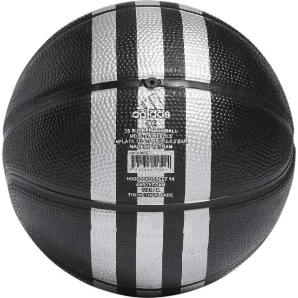 adidas 3S RUBBER MINI Mini basketbalová lopta, čierna, veľkosť