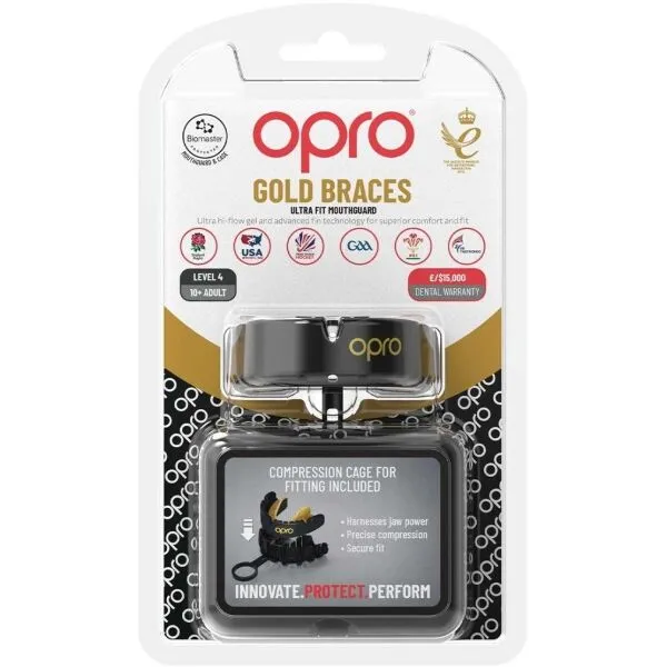 Opro GOLD BRACES Chránič zubov, čierna, veľkosť