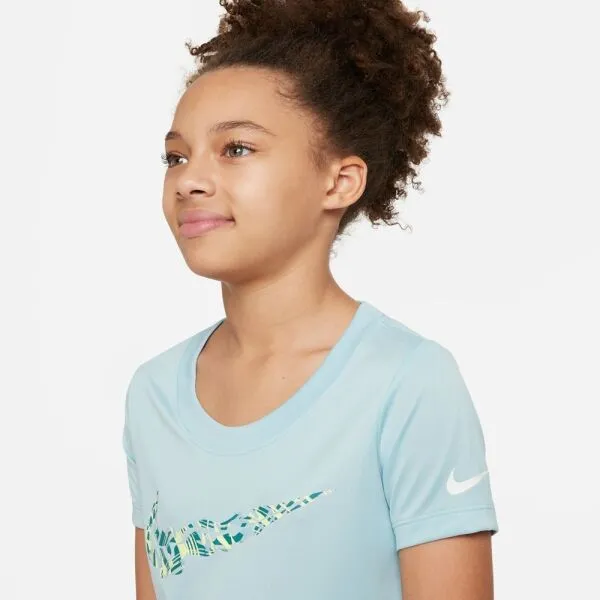 Nike DF TEE SCOOP SE+ Dievčenské tričko, svetlomodrá, veľkosť