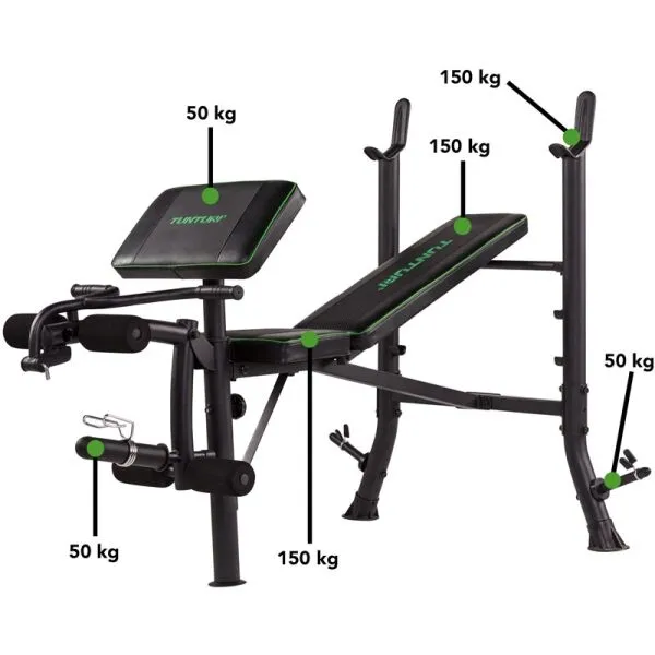 Tunturi WB40 COMPACT WIDTH WEIGHT BENCH Posilňovacia lavica, čierna, veľkosť