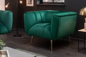 LuxD Dizajnové kreslo Nikolai smaragdovozelené