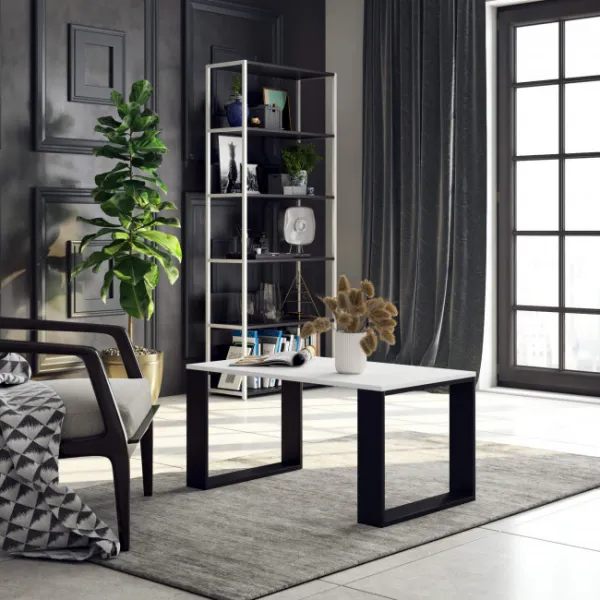 Ak furniture Konferenční stolek Nox bílý/černý