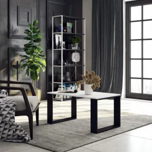 Ak furniture Konferenční stolek Nox bílý/černý