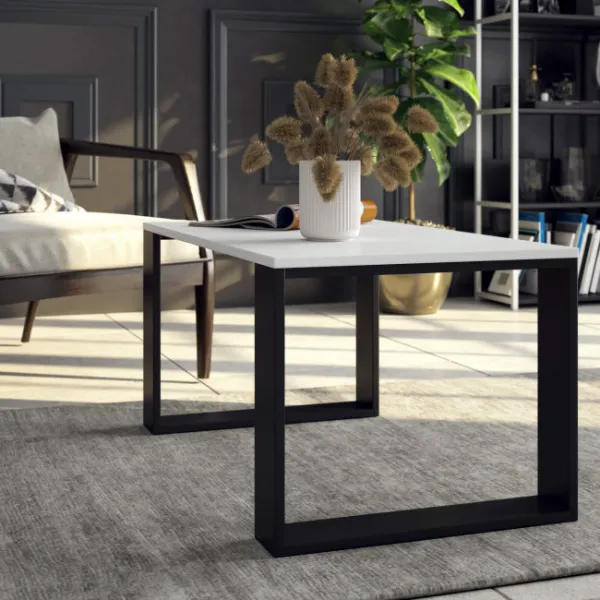 Ak furniture Konferenční stolek Nox bílý/černý