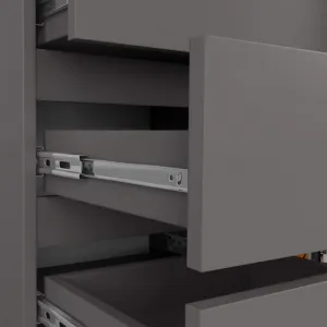 Ak furniture Komoda JERRY 80 cm 1 dveře 5 zásuvek antracitově šedá