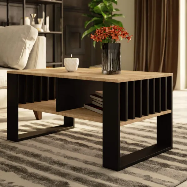 Ak furniture Konferenční stolek Rockford dub sonoma/černý