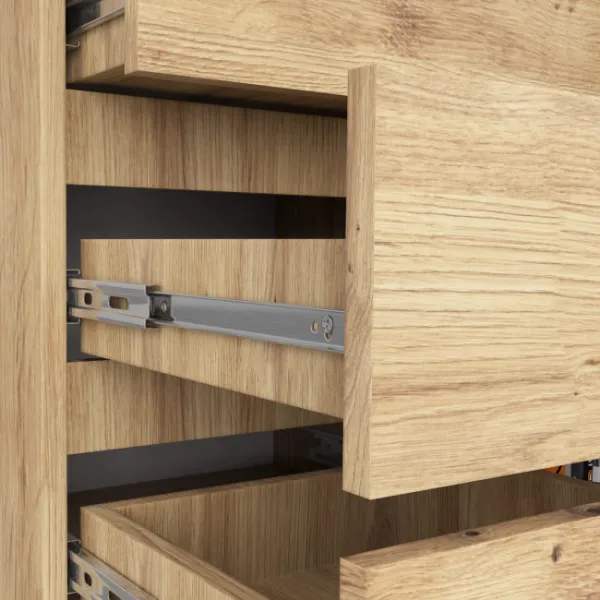 Ak furniture Komoda JERRY 80 cm 1 dveře 5 zásuvek dub artisan