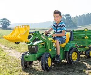 MILLY MALLY Šliapací traktor nakladač Rolly Toys John Deere Farmtrac zelený