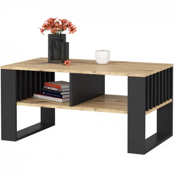 Ak furniture Konferenční stolek Rockford dub artisan/černý