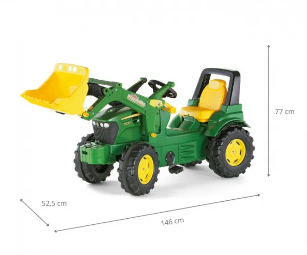MILLY MALLY Šliapací traktor nakladač Rolly Toys John Deere Farmtrac zelený