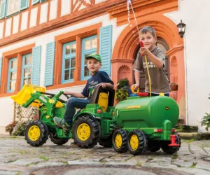 MILLY MALLY Šliapací traktor nakladač Rolly Toys John Deere Farmtrac zelený
