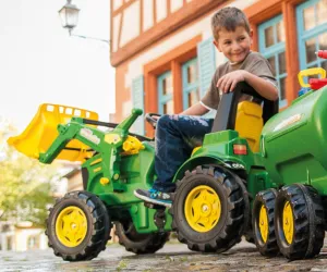 MILLY MALLY Šliapací traktor nakladač Rolly Toys John Deere Farmtrac zelený