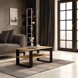 Ak furniture Konferenční stolek DOMI II dub sonoma/černý
