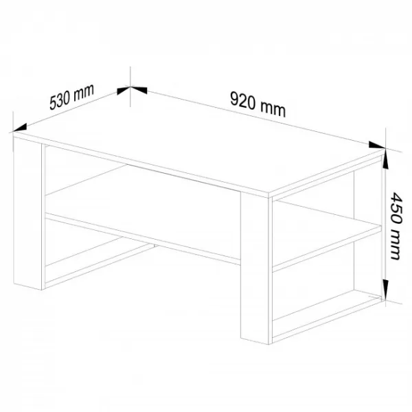 Ak furniture Konferenční stolek DOMI II bílý/černý