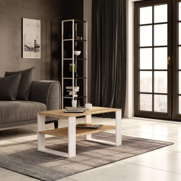 Ak furniture Konferenční stolek DOMI II dub sonoma/bílý