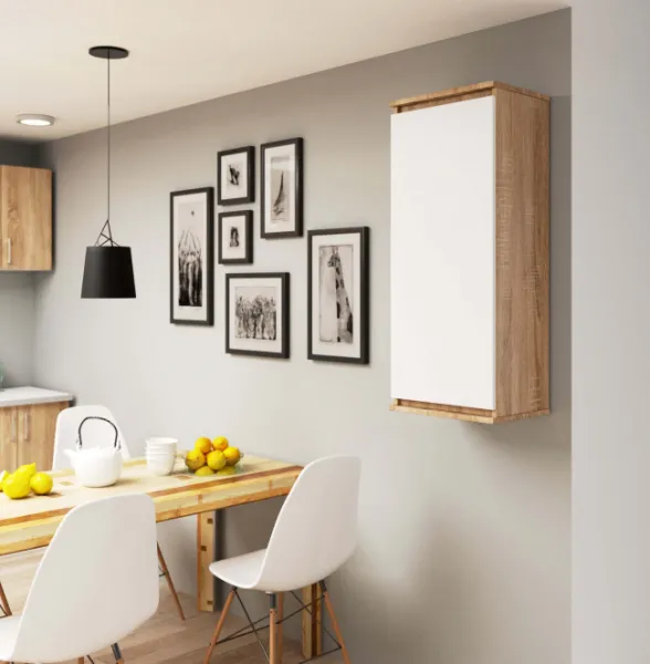 Ak furniture Závesná vitrína Star 40 cm sonoma/biela