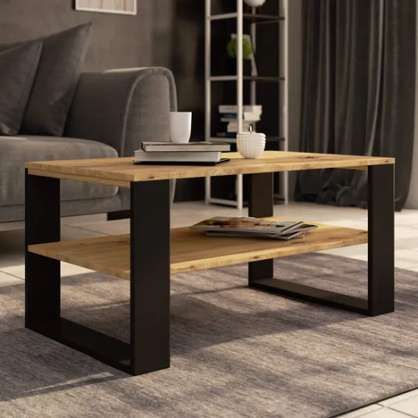 Ak furniture Konferenční stolek DOMI II dub artisan/černý
