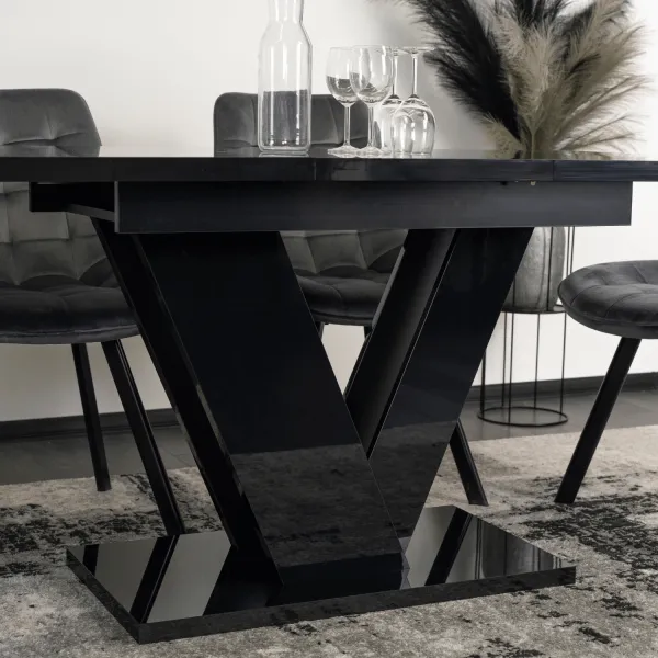 JAKS Jedálenský stôl Clark 120 cm black gloss glamour