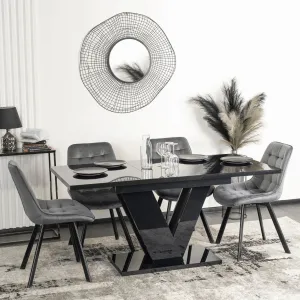 JAKS Jedálenský stôl Clark 120 cm black gloss glamour