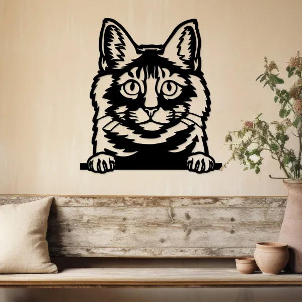 Drevený obraz mačka - Maine Coon