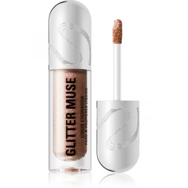 Makeup Revolution Metallic Muse Glitter Muse trblietavé tekuté očné tiene odtieň Gold 3.5 ml