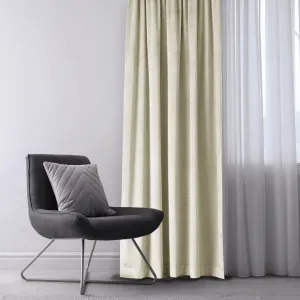Záves AmeliaHome Velvet s multifunkčnou páskou 140x245 cm krémový, veľkosť 140x245