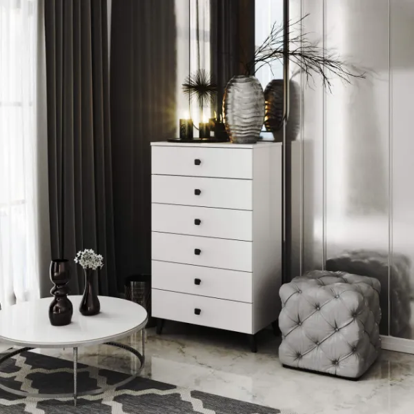 Ak furniture Komoda MOBI K-06 bílá/černá