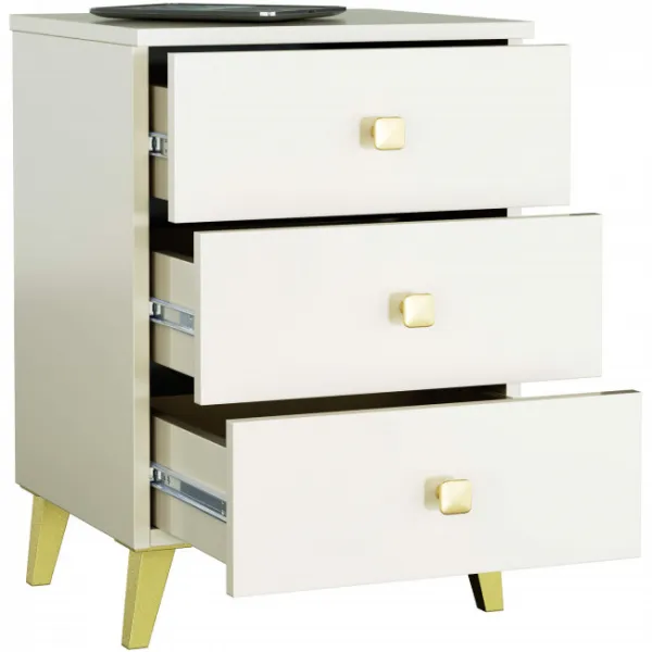 Ak furniture Komoda MOBI K-03 kašmír/zlatá
