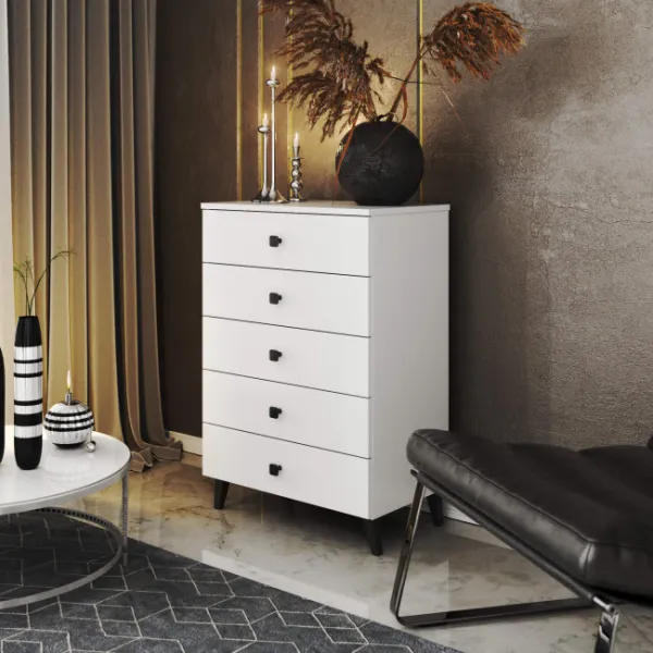 Ak furniture Komoda MOBI K-05 bílá/černá