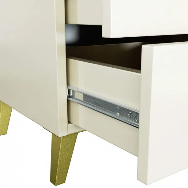 Ak furniture Noční stolek MOBI K-02 kašmír/zlatý 