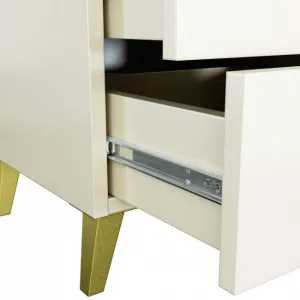 Ak furniture Noční stolek MOBI K-02 kašmír/zlatý 