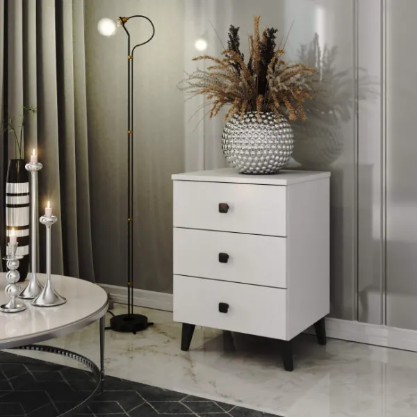 Ak furniture Komoda MOBI K-03 bílá/černá