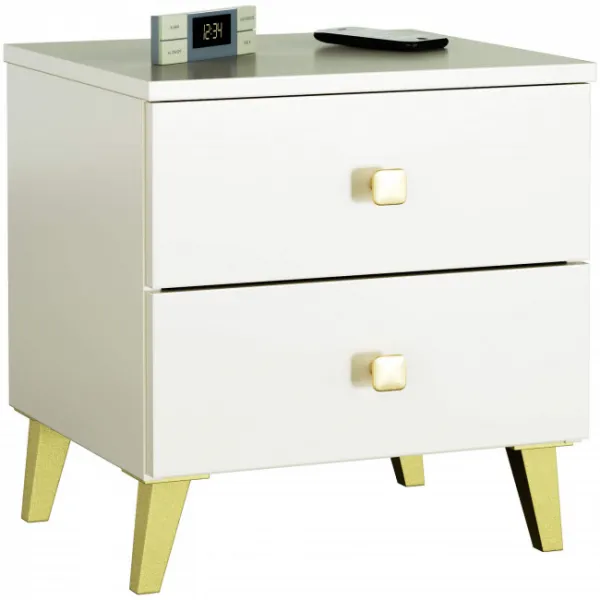 Ak furniture Noční stolek MOBI K-02 kašmír/zlatý 