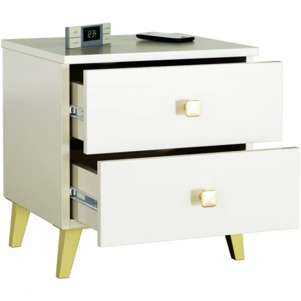 Ak furniture Noční stolek MOBI K-02 kašmír/zlatý 