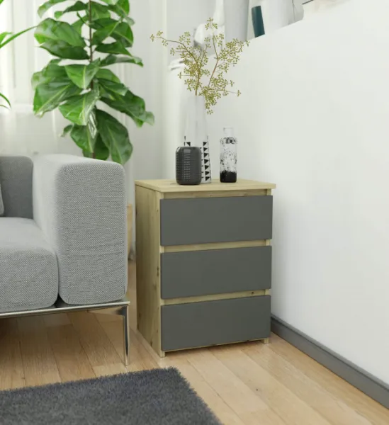 Ak furniture Komoda CL3 40 cm dub artisan/grafitově šedá