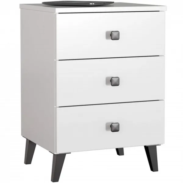 Ak furniture Komoda MOBI K-03 bílá/černá
