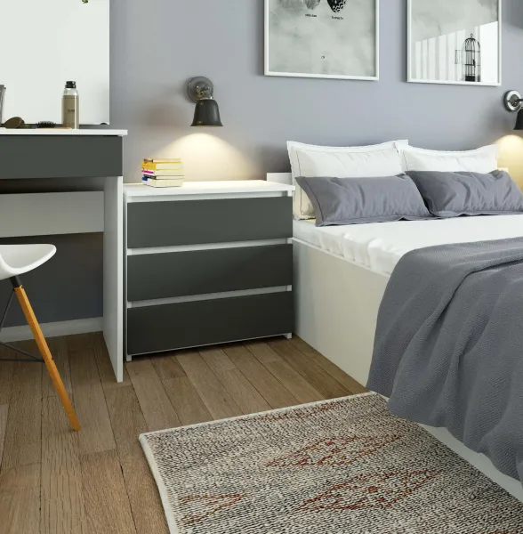 Ak furniture Komoda CL3 60 cm bílá/grafitově šedá